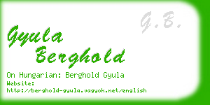 gyula berghold business card